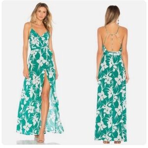 Majorelle tropical floral Cubano green/white  Strappy Dress Siza small.